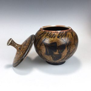 Striped Lidded Bowl by Terry Plasket